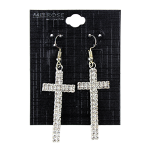 "Alina" Rhinestone Cross Earrings