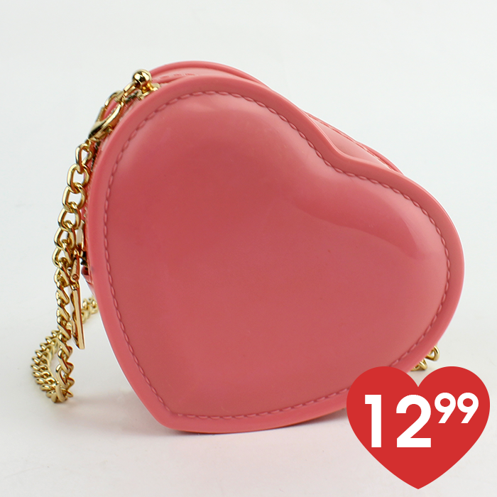 "Deluxity" Heart Gold Chain Jelly Handbag