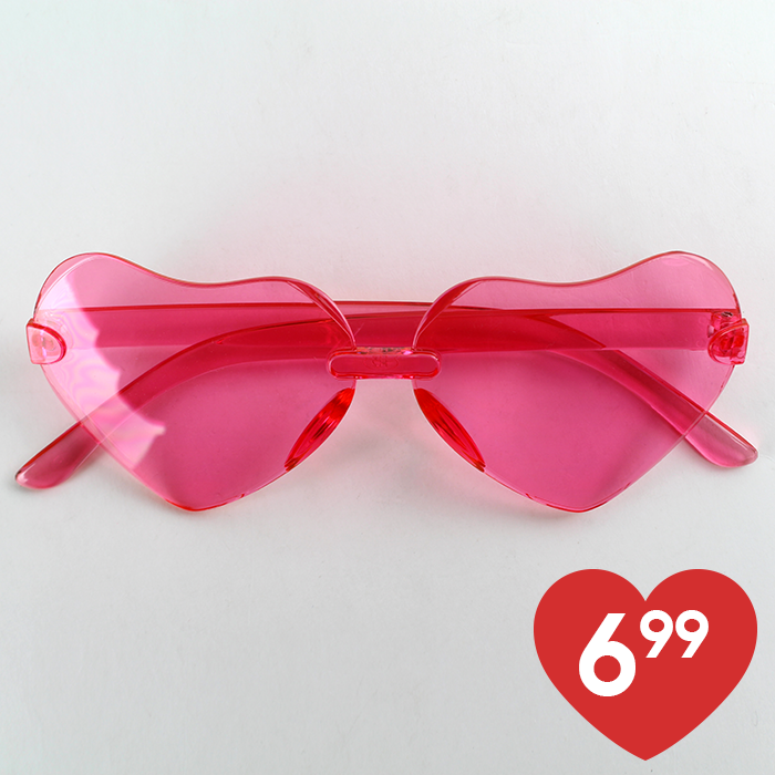 "Odin" Pink Frameless Heart Sunglasses