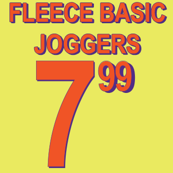 Fleece Basic Joggers $7.99